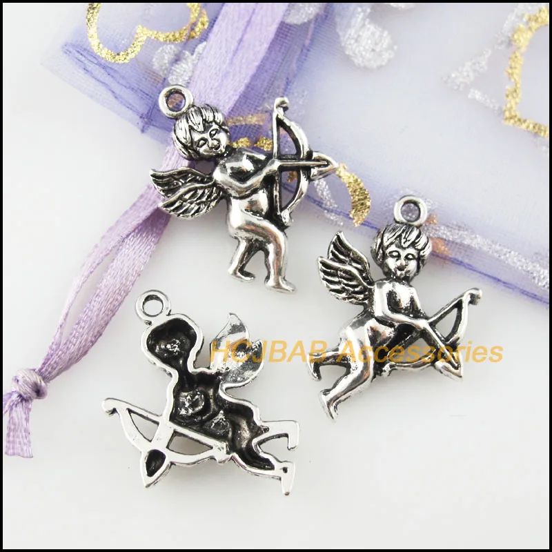 Модные 12 шт. Тибетский серебристый цвет прекрасный Ангела Купидона