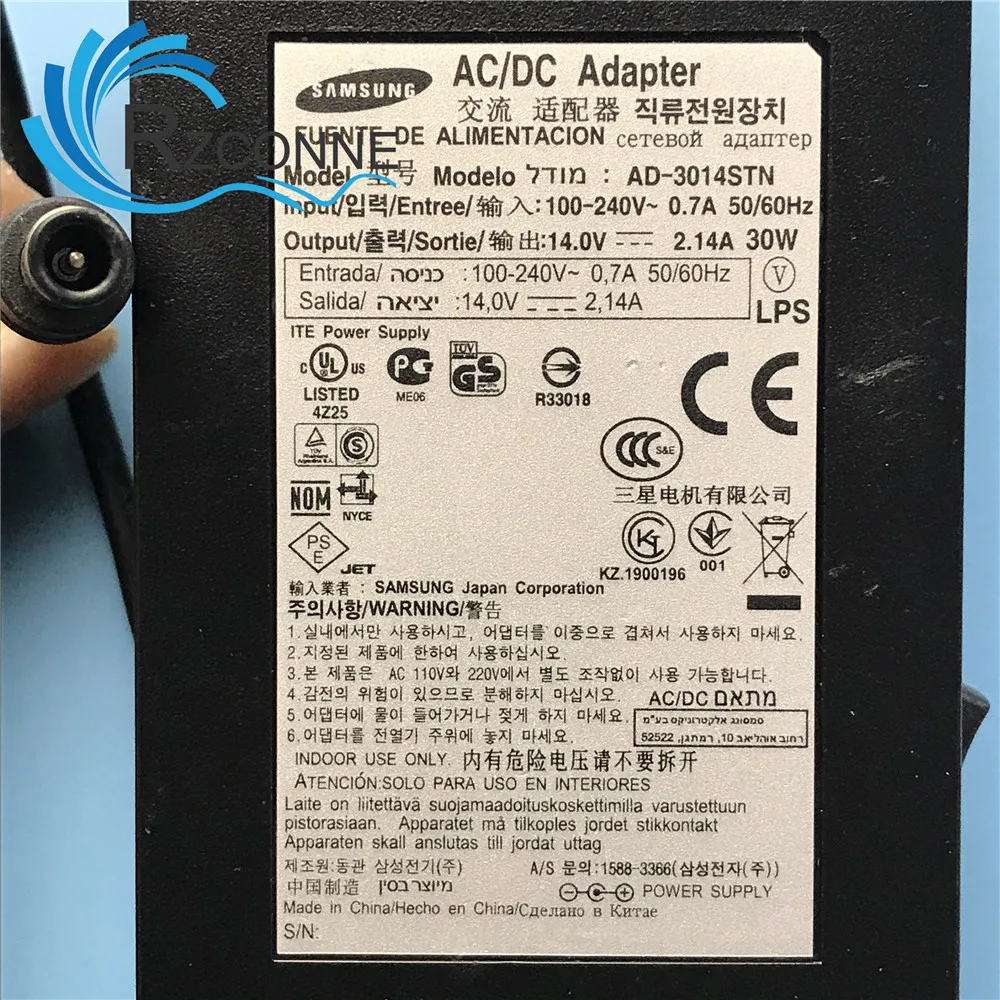 Адаптер переменного тока зарядное устройство для samsung PS30W-14J1 14V 2.14A 30W BN44-00394M SB350 PA-1031-21 AD-3014 PN3014 AD-3014TN