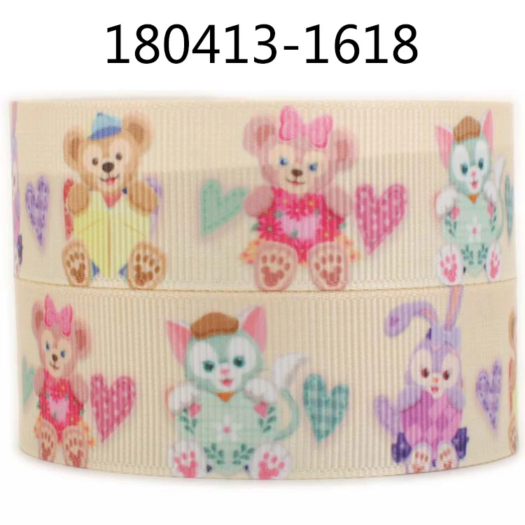 Winsome 16 мм-75 мм 50 ярдов милый медведь мультфильм лента с узором Grosgrain FOE | Дом и сад
