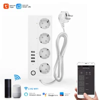 eu 16a wifi power stripoutlet4 outlets with 4 usb charging portstimeroverload protectalexa google assistanttuya smart life