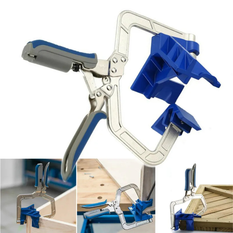 Woodworking Quick Clamp Pliers Auto-adjustable 90 Degree Corner T-Clamp Right Angle Fit Tool Frame Clip | Обустройство дома