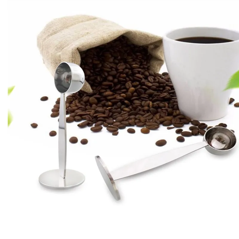 

201 Stainless Steel Stand coffee Powder Measuring Tamper Spoon Stainless Steel Coffee & Tea Tools Kitchen Gadgets Dropshipping