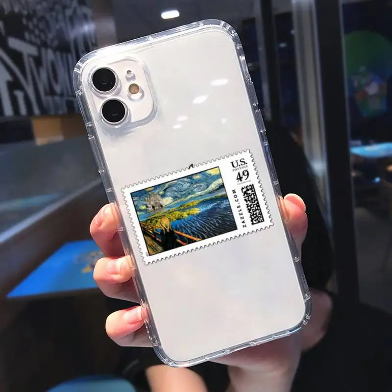 

Art stamp fashion pattern capa cover Phone Case Transparent soft For iphone 5 5s 5c se 6 6s 7 8 11 12 plus mini x xs xr pro max