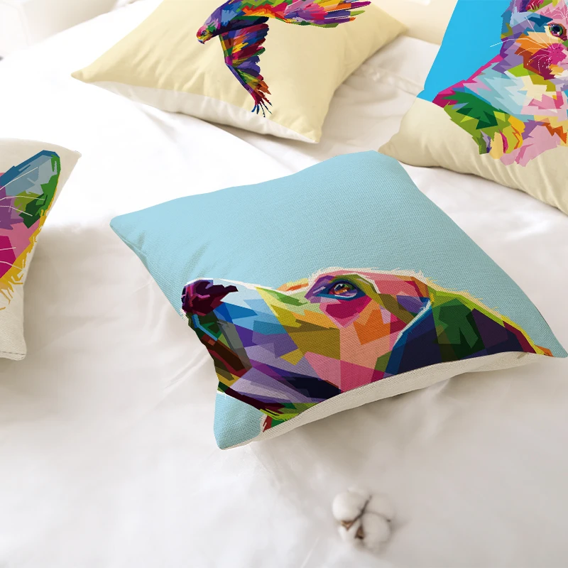 

Magic Color Animal Head Printing Pillow Super Soft And Fashionable Pattern Peach Skin Pillowcase Various Printing Suitable