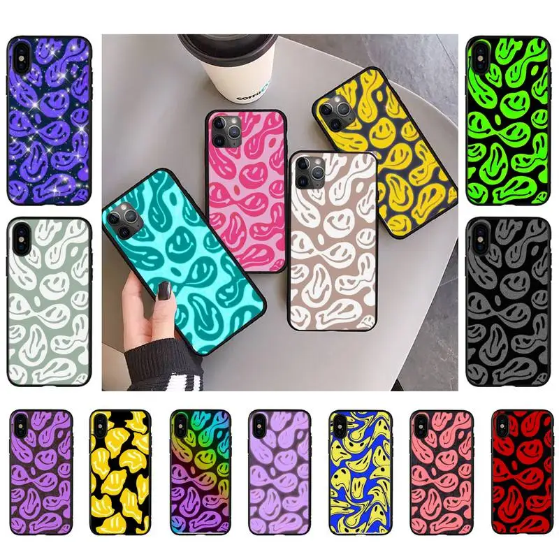 

Cute Funny Trippy Smiley Face Phone Case for iPhone 11 12 13 mini pro XS MAX 8 7 6 6S Plus X 5S SE 2020 XR case