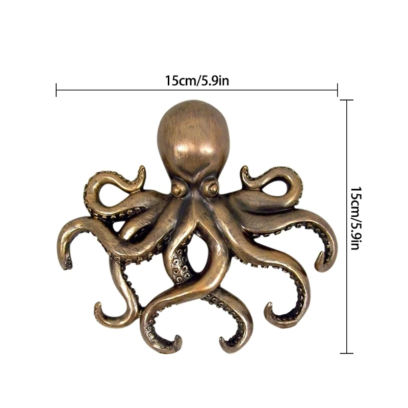 

Antique Cast Iron Metal Octopus Key Holder Decorative Wall Hooks Ocean Decorations Home Wall Art Decor Multi Hook House