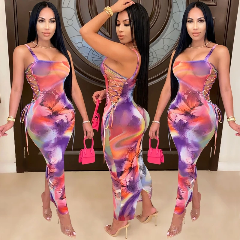 Стильные женские пикантные сетчатые длинное платье 2020 летние Для женщин