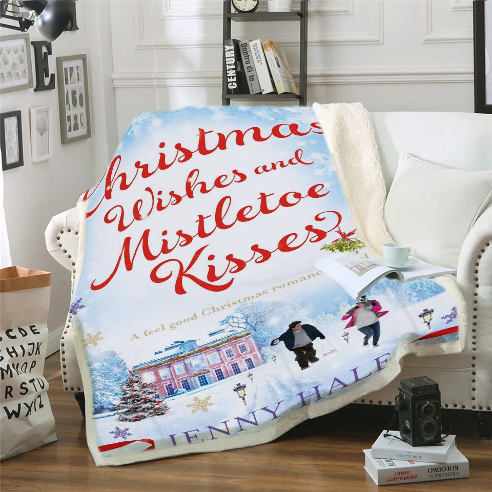 

Рождественское одеяло с принтом, двойной бархатный домашний диван, одеяло, теплое Флисовое одеяло для кемпинга, одеяло в подарок