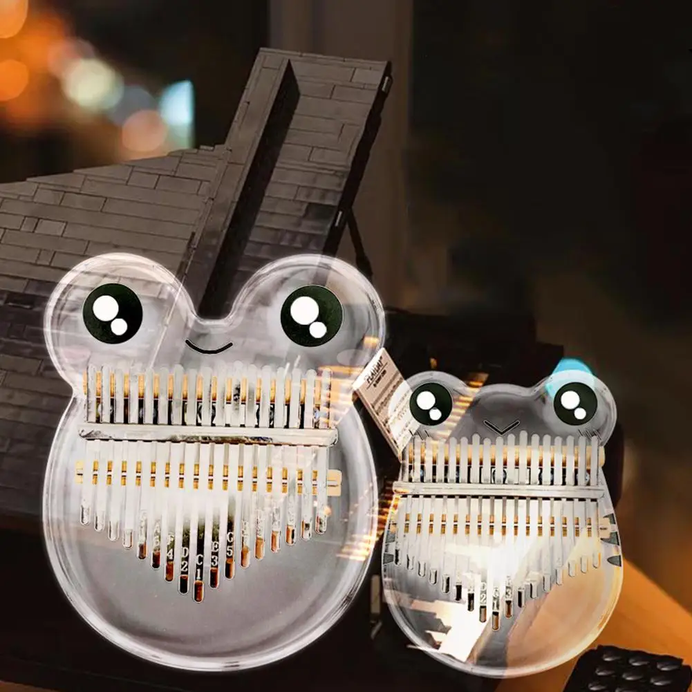 

Protable Piano Crystal 17 Keys Kalimba Finger Piano Acrylic Made Artwork Thumb Piano with Accessories High-Quality Wood Mahogany
