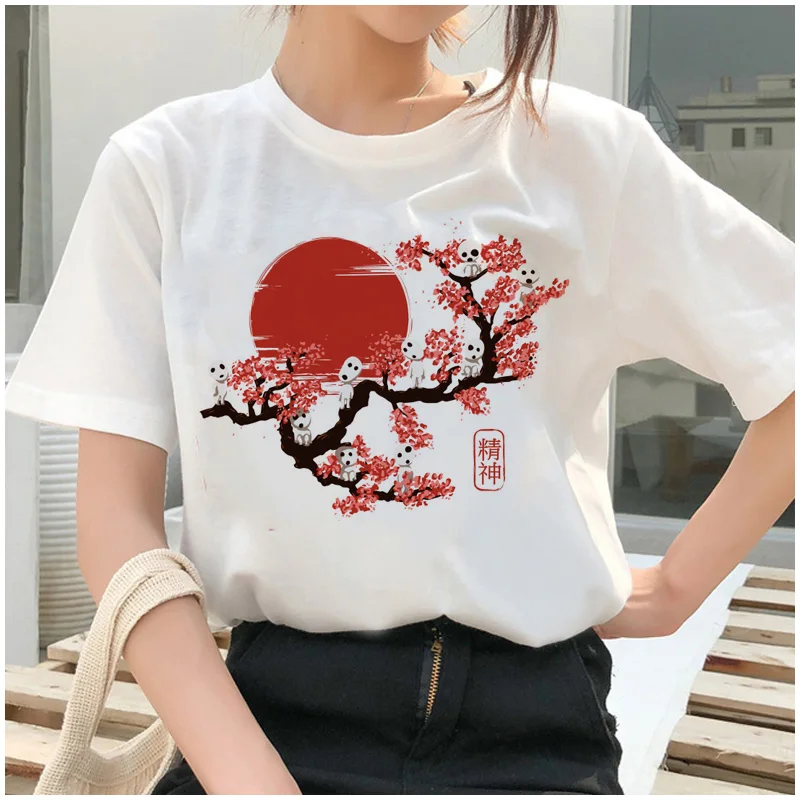 

totoro Spirit Away t shirt Studio Ghibli femme Japanese Anime women tshirt print cartoon t-shirt white tops women clothes