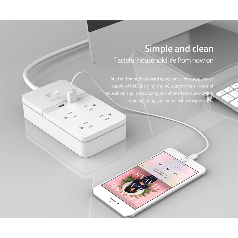 Универсальный удлинитель ORICO для вилка электрической розетки США офиса 10 розеток