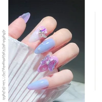 nail decoration tips elegant crystal butterfly designs alloy with acrylic jewelry 5 pcsset for beauty salons