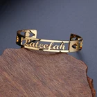 Браслеты-манжеты Lateefah женские, розовое золото, серебристые, с именем, ювелирные изделия для мужчин и женщин