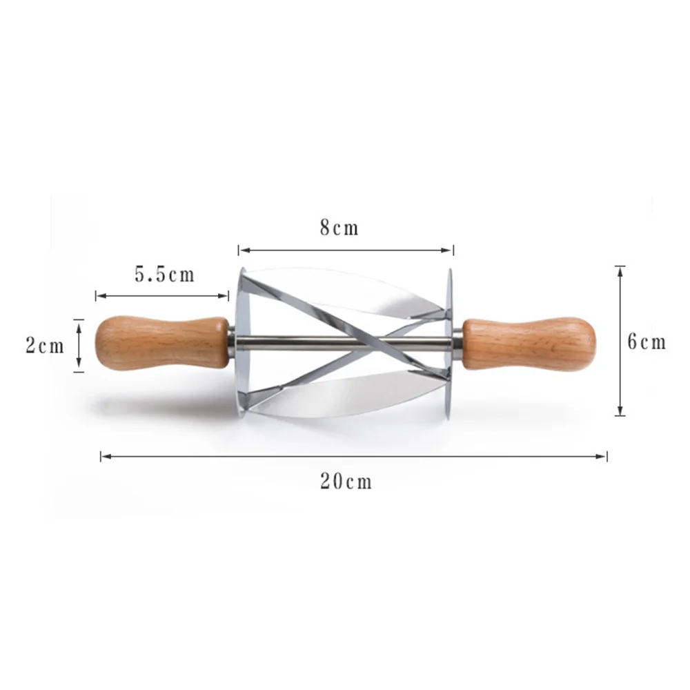 Stainless Steel Croissant Bread Dough Cutter Roller Wheel Pastry Knife Wooden Handle Kitchen Baking | Дом и сад