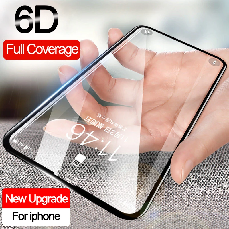 6D Защитное стекло для iPhone 7 8 plus 6 6S X полное покрытие экрана протектор 11 pro XR XS MAX
