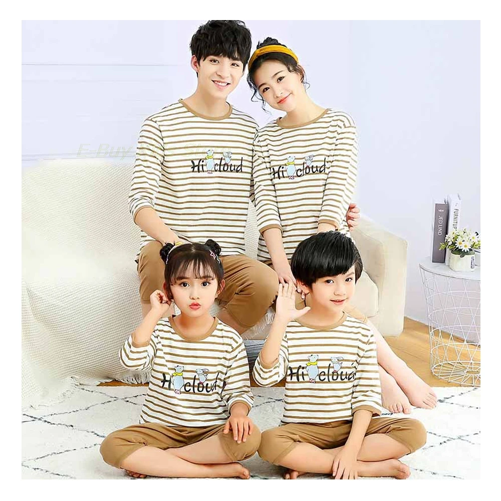 Пижамный комплект детский из мягкого хлопка пижама для мамы отца дочери сына