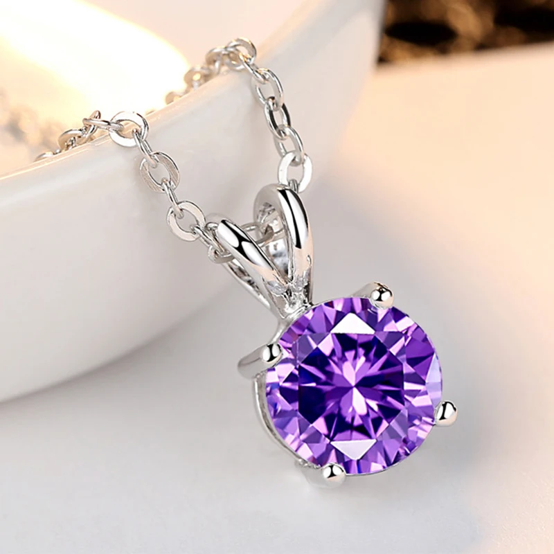 Женское Ожерелье с кулоном из циркония длинная цепочка в классическом стиле цвет