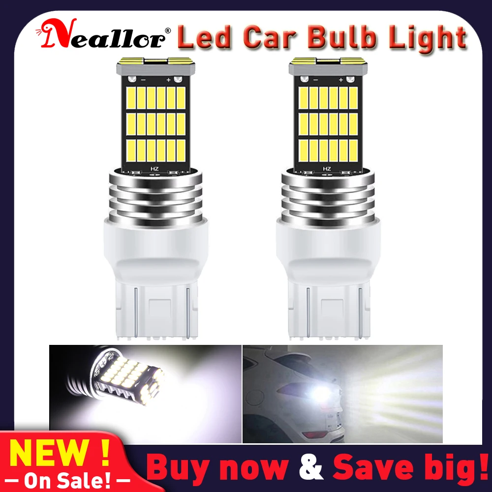 

2 шт., Автомобильные светодиодные лампы T20 LED W21W W21/5W WY21W 7440 7443