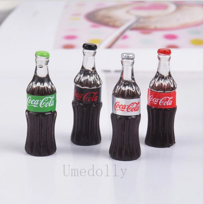 

4PCS 1:12 Scale Cute Mini Coke Dollhouse Miniature Beverage Bottle Soda Drink Pretend Play Food Toy Kitchen Accessories