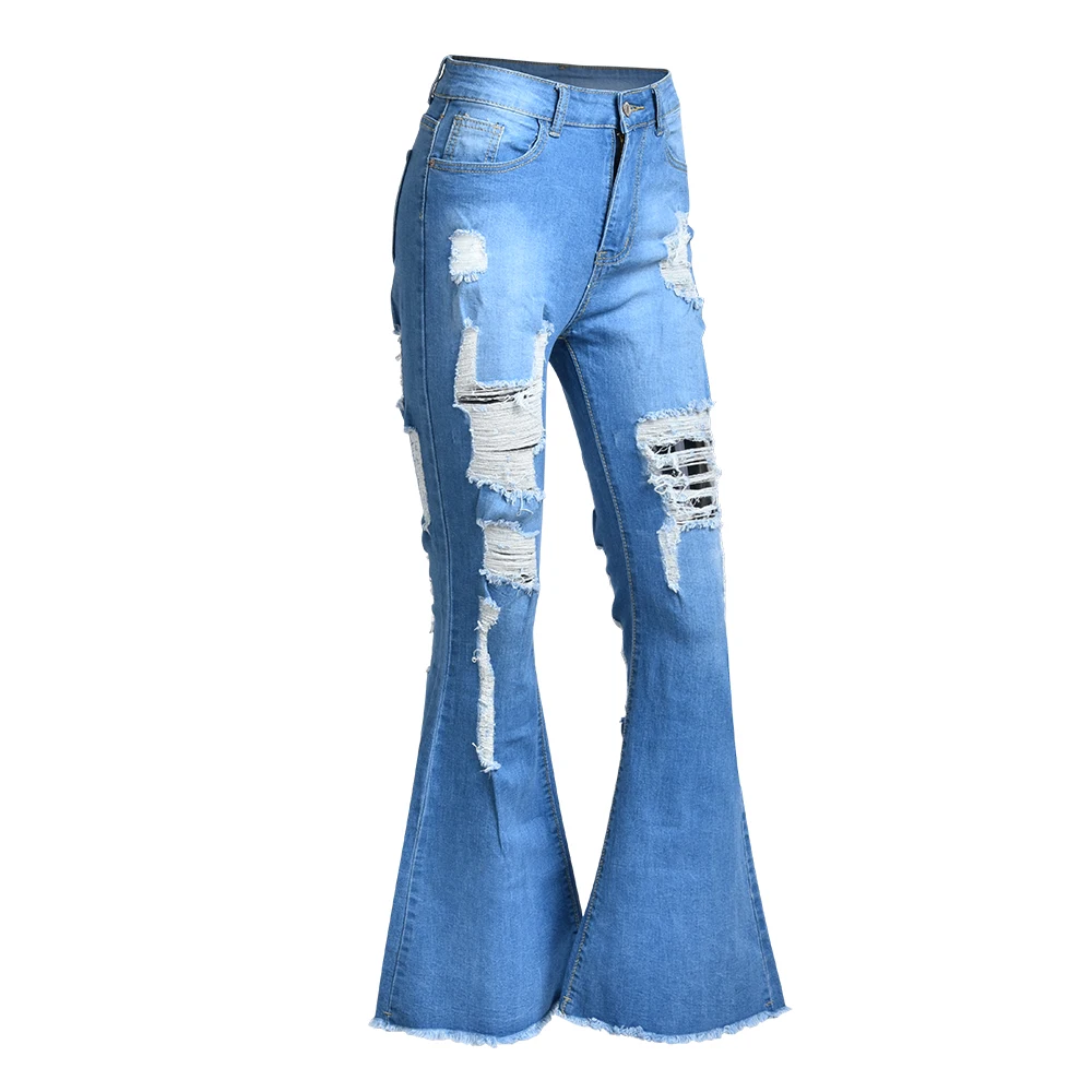 Фото Vintage Flare Jeans For Women Sexy Ripped Hole Demin Pants Ladies Casual High Waist Female Pocket Calca Feminina 30 Женская одежда Vintage Flare Jeans For Women Sexy Ripped Hole Demin Pants Ladies Casual High Waist Female Pocket Calca Feminina 30 Женская одежда