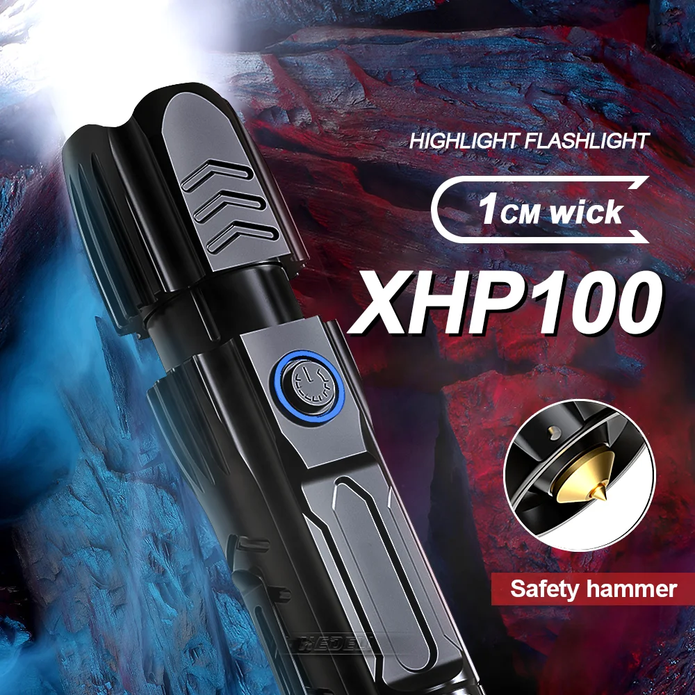 

XHP100 Most Powerful Flashlight Torch 18650 26650 Usb Rechargeable Flashlights Led Zoom Hand Lamp XHP70.2 Bright Hunting Lantern