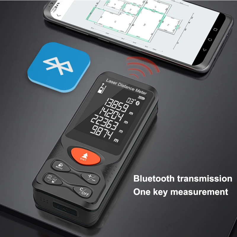 Лазерный измеритель расстояния Bluethooth наклонный уровень измерительная лента