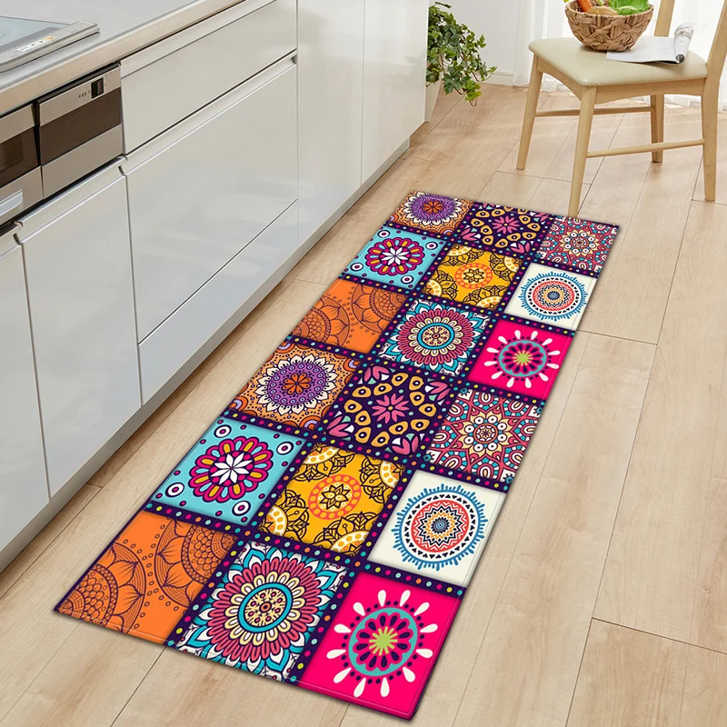 

Modern 3D Printed Kitchen Mat Absorbent Long Doormat Bathroom Anti-slip Carpets Home Dining Hall Floor Rectangular Soft Rug Mats