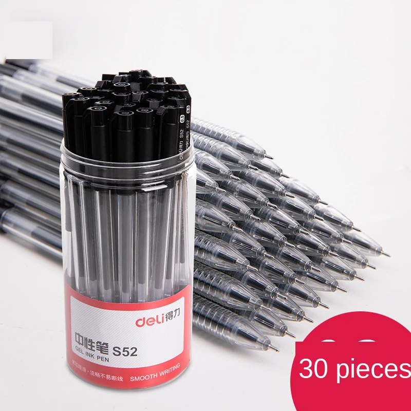 Черная гелевая ручка Deli Студенческая нейтральная углеродная 0 5 мм авторучка для