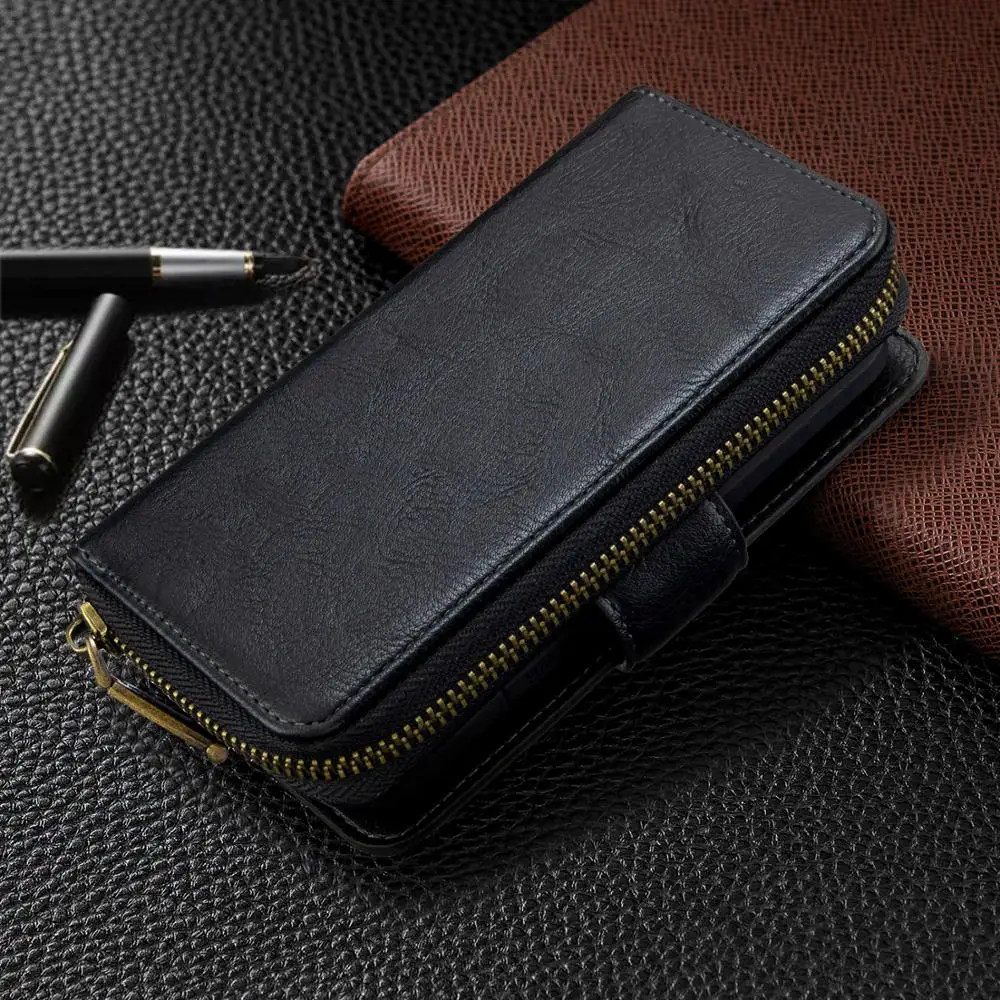 Роскошный чехол с несколькими слотами для Xiaomi CC9Pro кошелек на молнии сумка карт