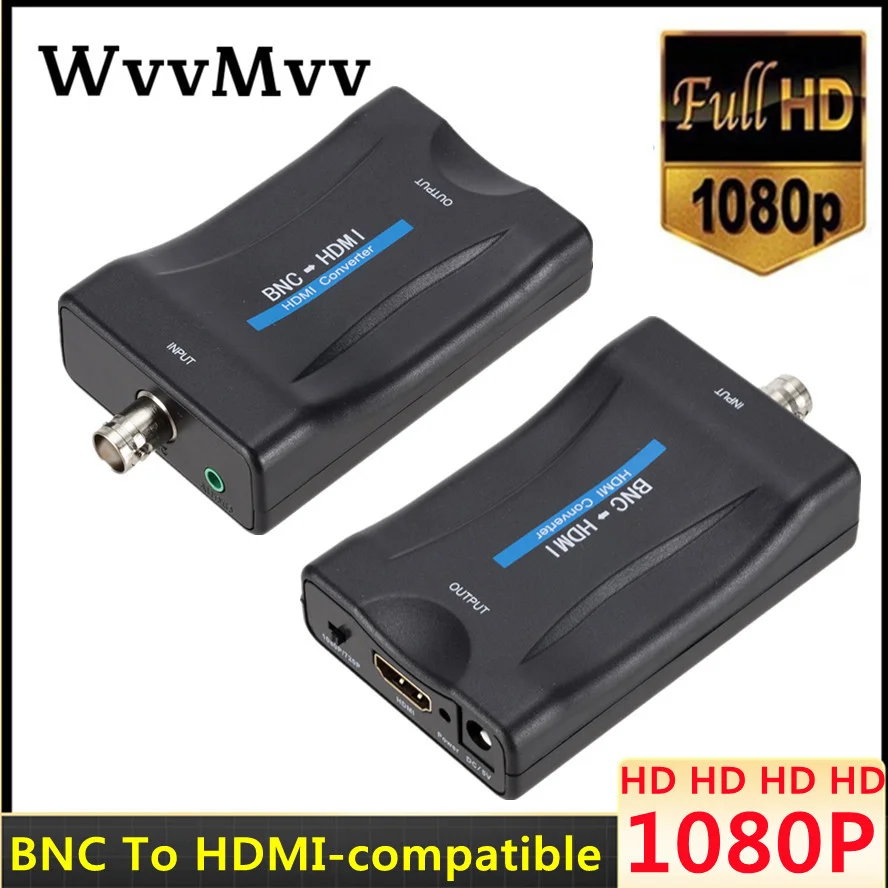 

BNC To HDMI-compatible Converter Display HD 720P/1080P Video Adapter Surveillance Monitor