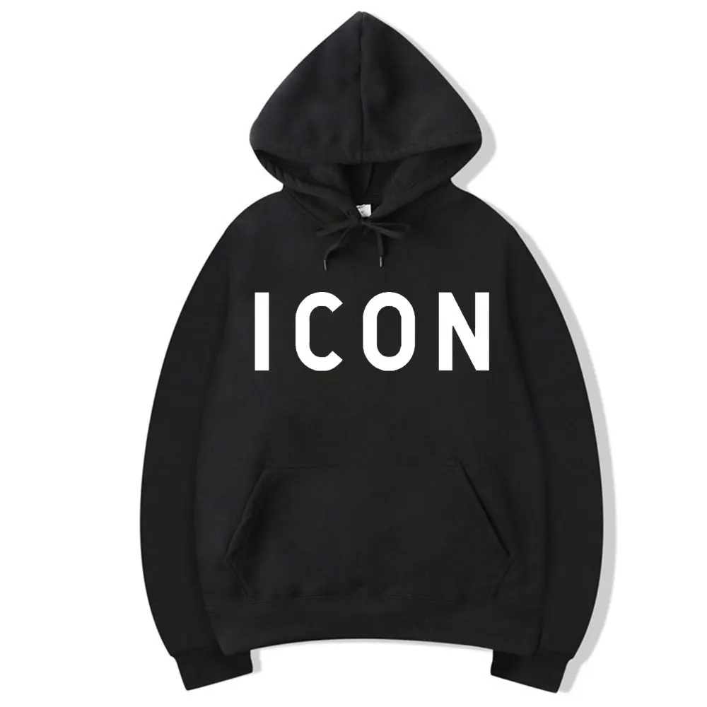 Мужская толстовка с капюшоном Icon модная повседневная в стиле хип-хоп принтом