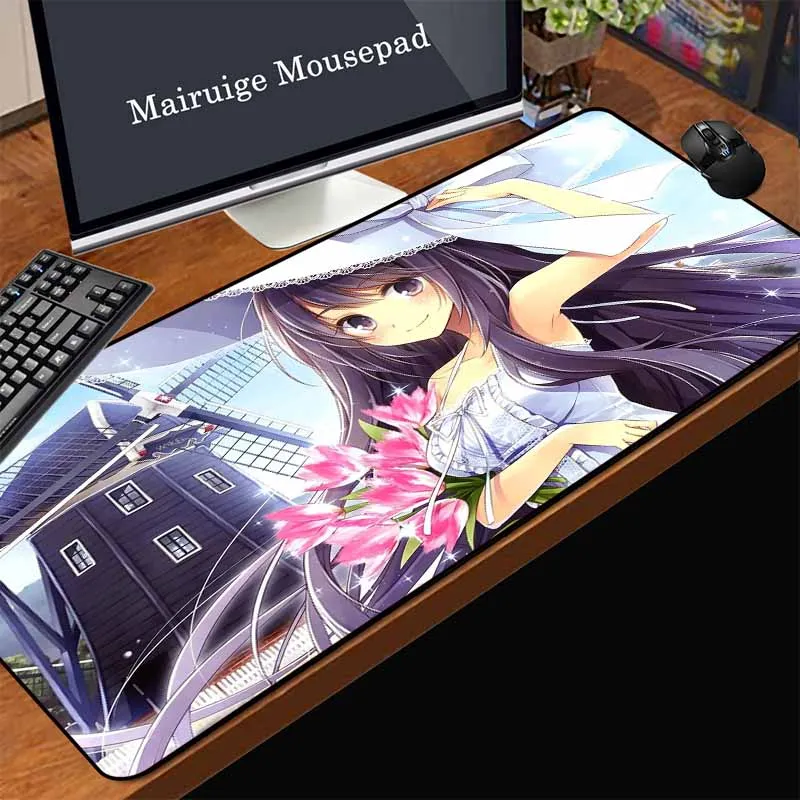 Yuzuoan Аниме игра компьютерная коврик для мыши Pinwheel Королевство цветы девушка