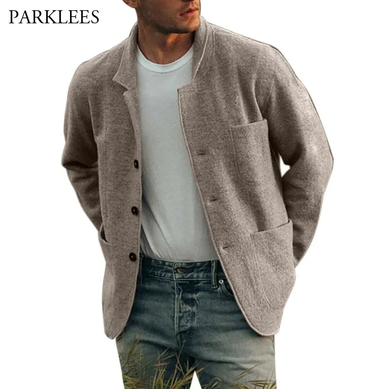 Мужской Блейзер осенняя новая куртка пальто мужской повседневный приталенный