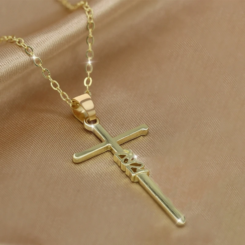 

69HB 2021 Will Be Better Cross Necklace Faith Strength Blessed Cross Pendant Necklace Unisex Christian Religious Jewelry