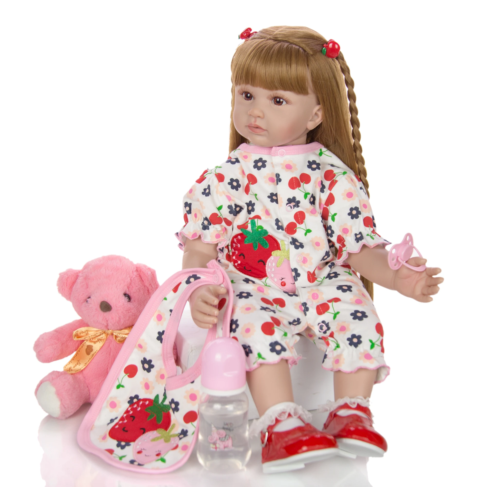 KEIUMI прекрасные реалистичные 24 дюйма прекрасный Reborn Boneca Menina 60 см мягкие