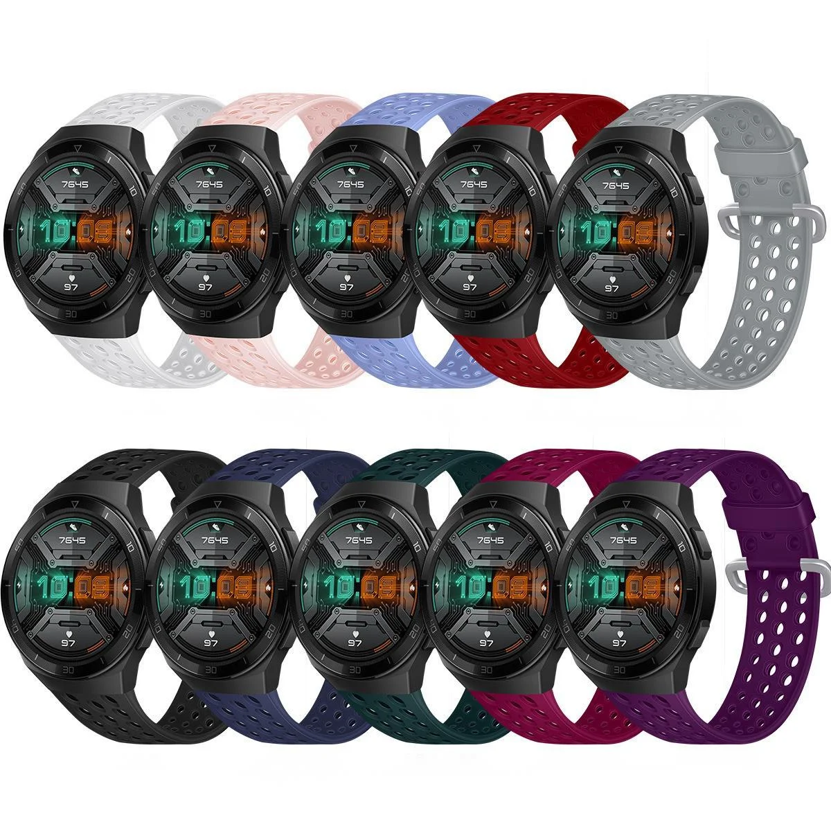 Ремешок силиконовый сменный для наручных часов водонепроницаемый спортивный