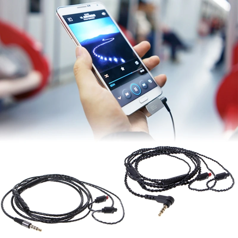 

4-Pole Jack 3.5mm Earphone Cord Mic Controller Replacement Cable For ATH-IM04