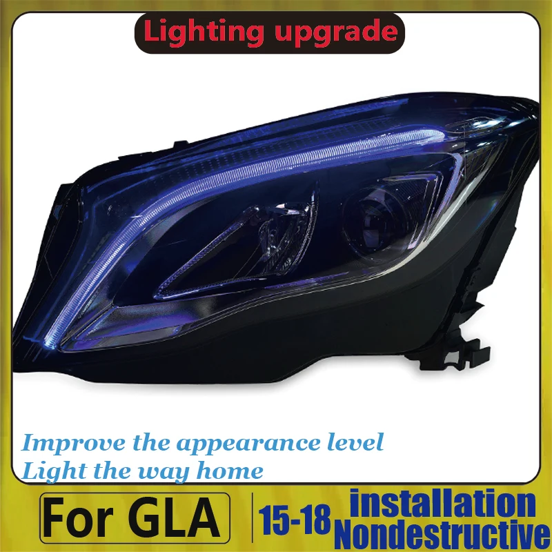 Car Styling Head Lamp For Mercedes- Benz GLA 200 220 260 2015 2016 2018 Headlights ALL LED Headlight Daytime Running Light DRL | Автомобили