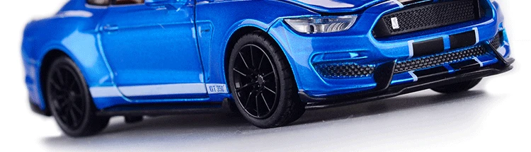 Mustang GT350 1:32 модель автомобиля литой под давлением из металлического сплава моделирование оттягивающие назад Автомобили огни игрушки для детей Подарки для детей