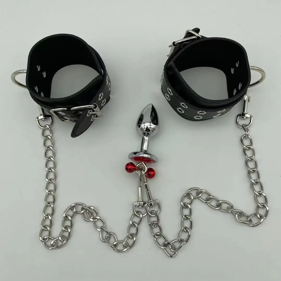 Набор фиксаторов для запястья анальной пробки наручники из ведомой кожи с