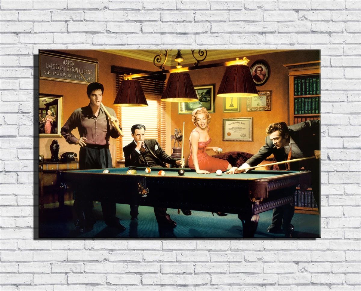 Джеймс Дин Мэрилин Монро элвиш Пресли Хамфри Богарт холст печать живопись для