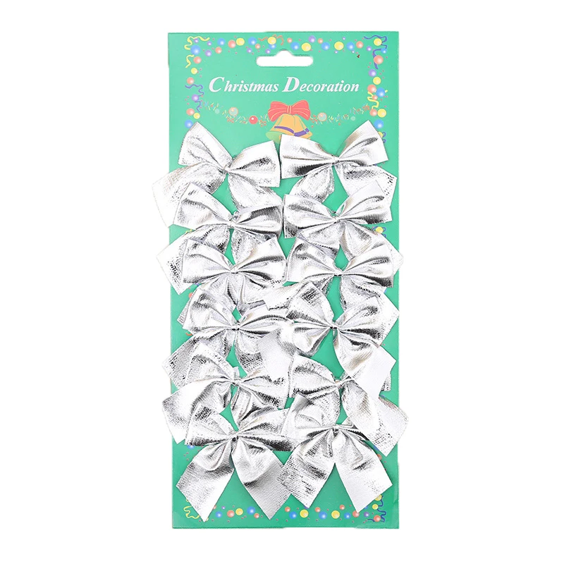 Красная Золотая Серебряная лента с бантиками Рождественские Подвески украшения