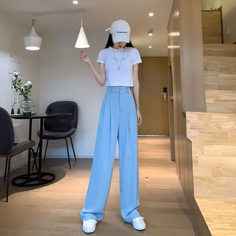 

YTX852 2021 new Korean Slim slimming cartoon style drape mopping trousers, small slim pants