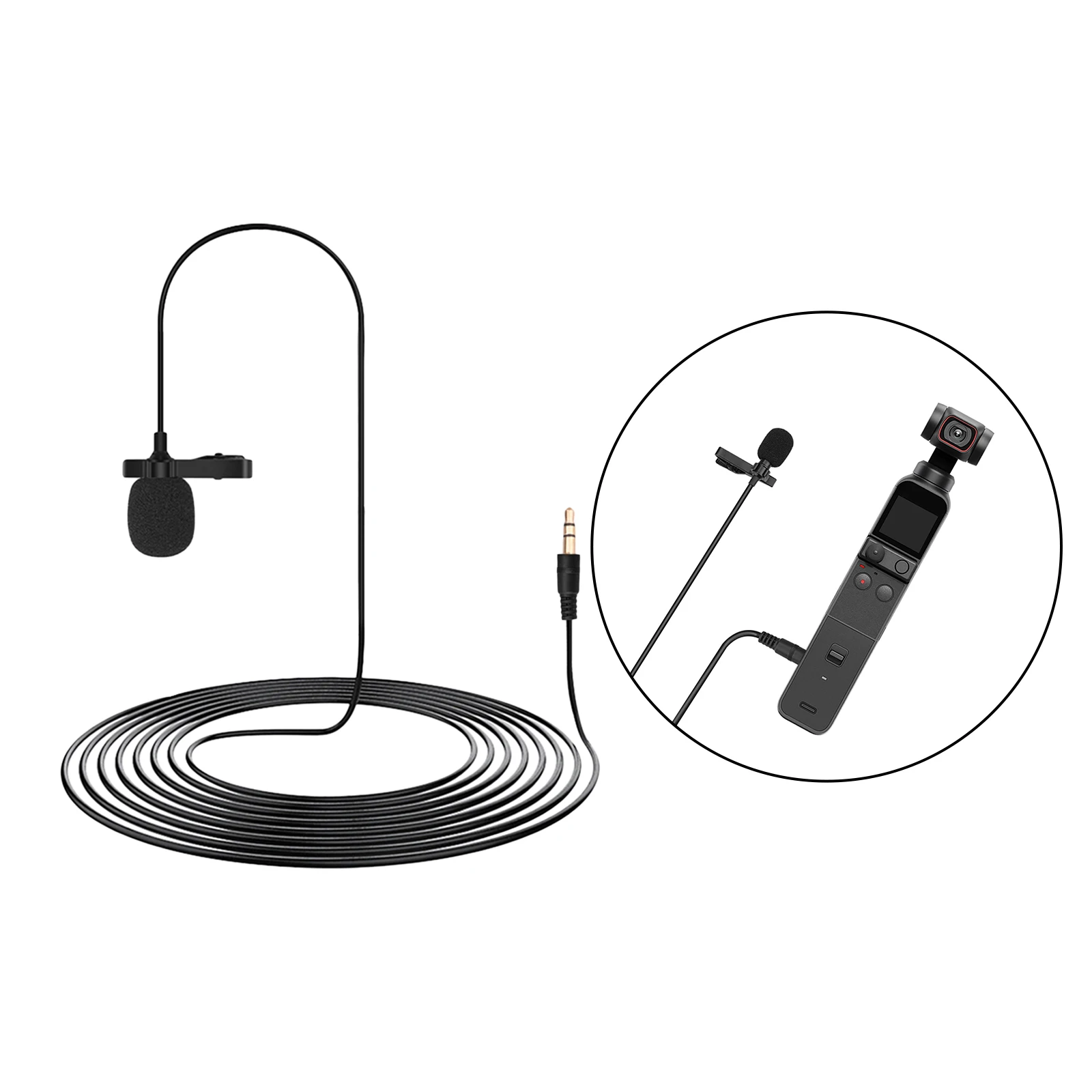 

Clip-on Lapel Microphone Mic 3.5mm for 2 Video Recording Interview