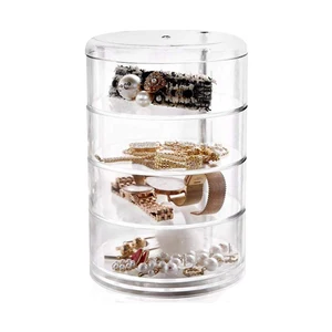 Органайзер для макияжа, вращающийся на 360 градусов Органайзер для косметики, ящик для хранения ювелирных изделий, прозрачная акриловая подставка для парфюмерии