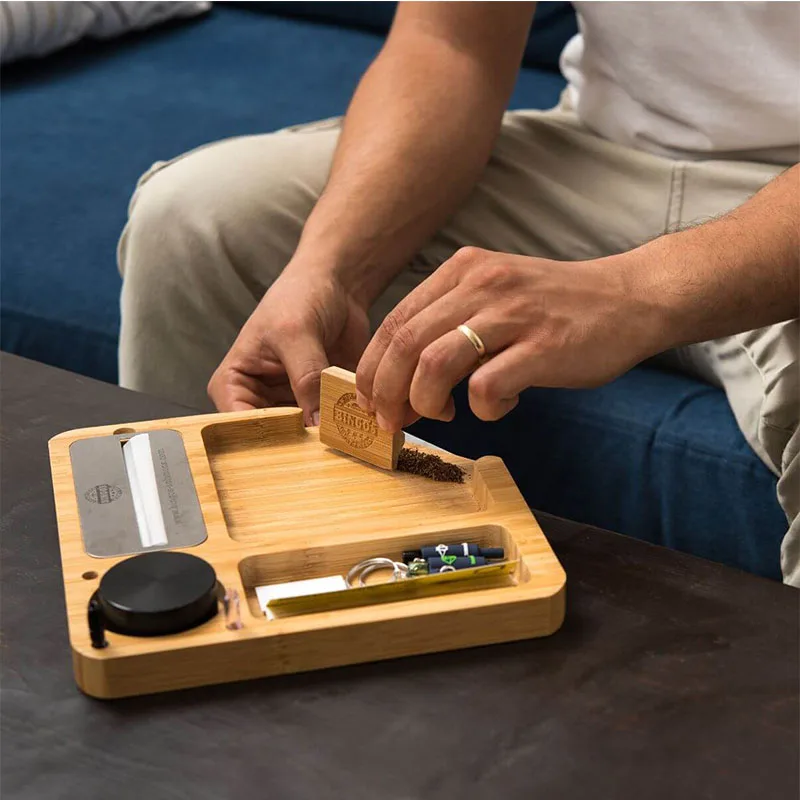 Бамбуковые/Деревянные Подносы для выкатки сорняков со складным магнитным