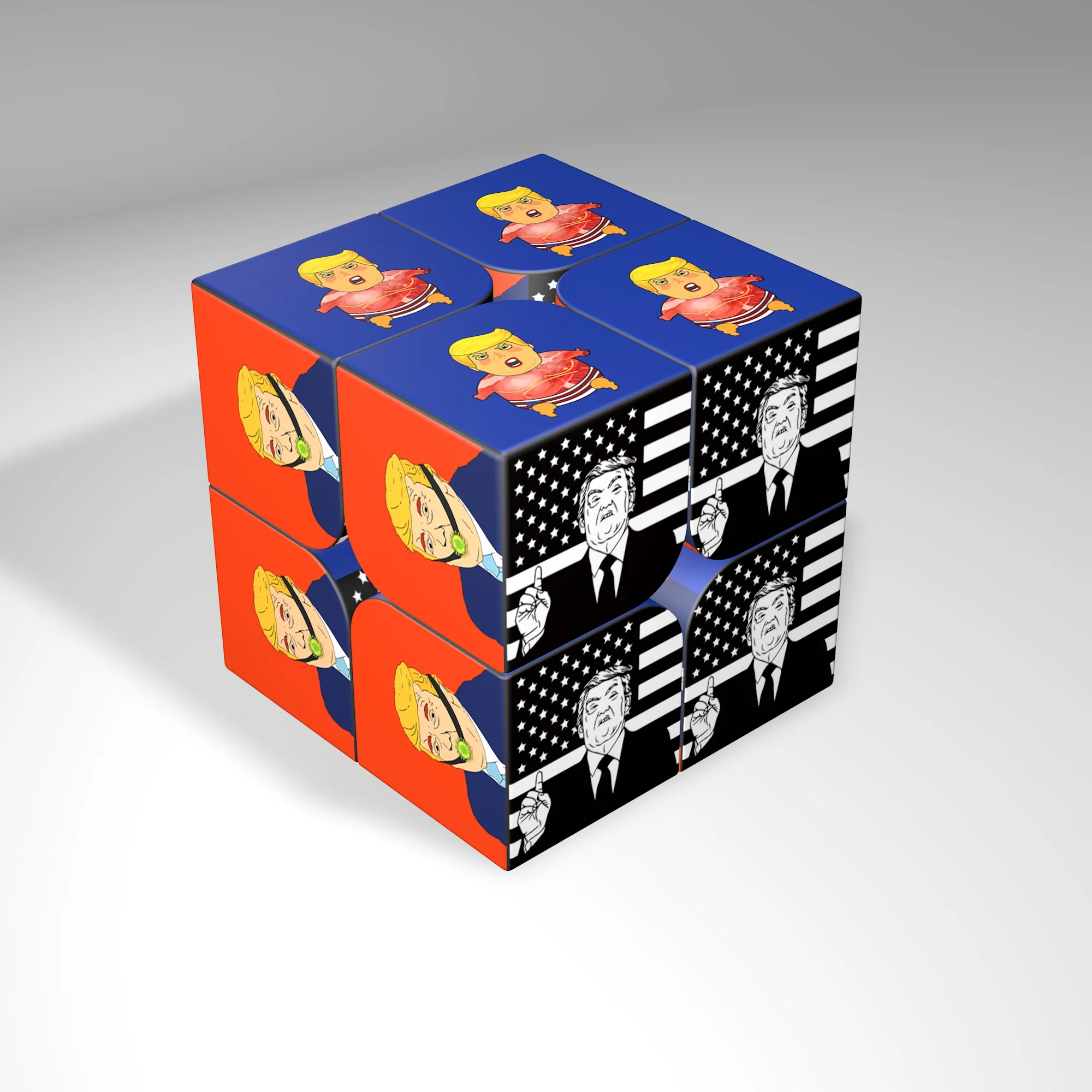 

New Design Trump Custom Cube UV Printing 3x3x3 2x2x2 Magic Cube 3*3*3 2x2 3x3 Cubo Magico Educational Toys for Children Boys