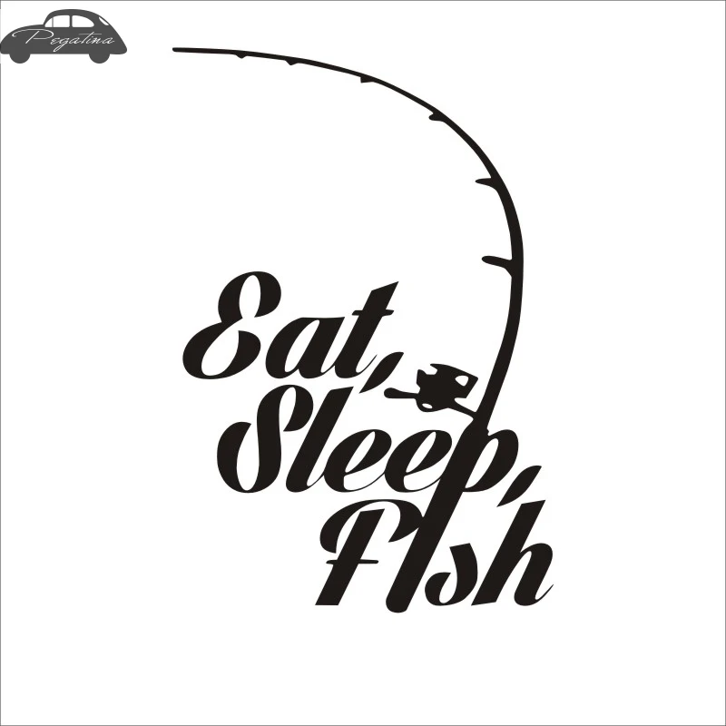 Eat Sleep рыба-наклейка рыболовные снасти магазин полые наклейки Рыбалка лодка окна