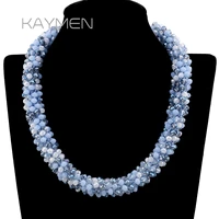 kaymen new bohemian handmade strands crystal beaded choker necklace for women fashion cute statement bib necklace wedding party