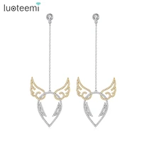 luoteemi long drop earrings for women girls tiny cz stone devil mask fashion jewellery dating prom christmas gifts brincos